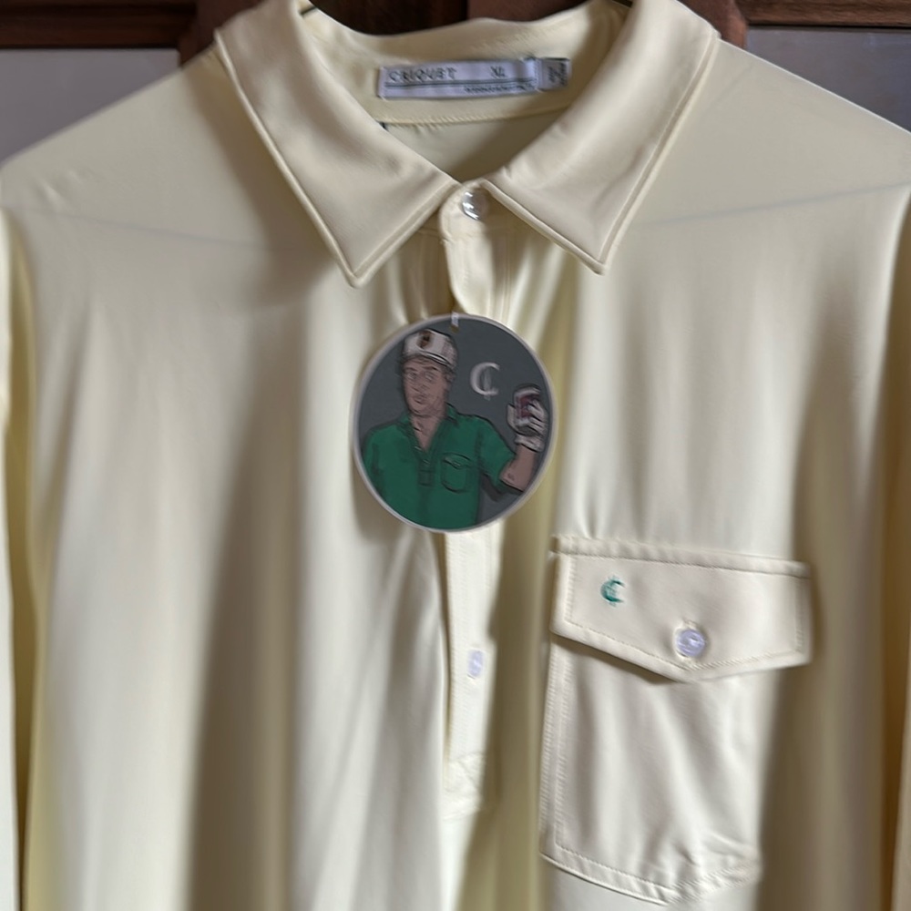Criquet Yellow Caddy Shack Golf Shirt